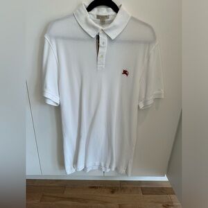 Burberry Cotton Polo Shirt White Large
